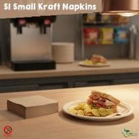 Eco-Friendly Kraft Compostable Napkins | Plastic-Free & Unbleached |100 to 250