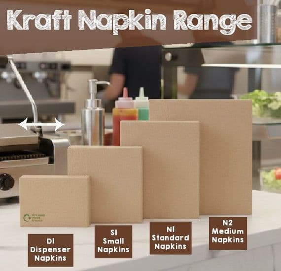 Eco-Friendly Kraft Compostable Napkins | Plastic-Free & Unbleached |100 to 250