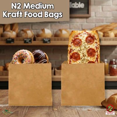 Eco-Friendly Kraft Paper Bakery Bags | 100% Home Compostable| Medium