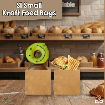 Eco-Friendly Kraft Paper Bakery Bags | 100% Home Compostable | Small