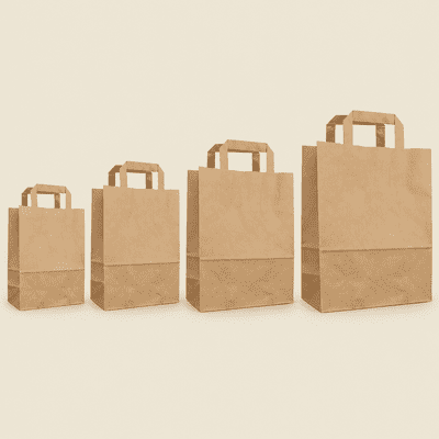 Eco-Friendly Kraft Paper Carrier Bags with Handles | Compostable & Strong