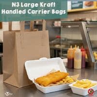 Eco-Friendly Kraft Handled Carrier Bags | Compostable Takeaway Bags