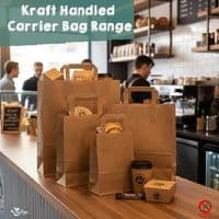 Eco-Friendly Kraft Handled Carrier Bags | Compostable Takeaway Bags