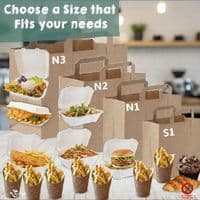 Eco-Friendly Kraft Handled Carrier Bags | Compostable Takeaway Bags