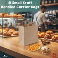 Eco-Friendly Kraft Handled Carrier Bags | Compostable Takeaway Bags
