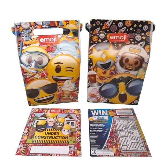 Emoji Compostable Biodegradable Party Boxes with Puzzle and Jigsaw x 10
