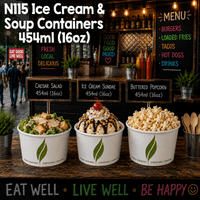 Enviroware Biodegradable Compostable Ice Cream & Soup Containers | 16oz | Pack of 25