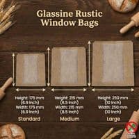 Glassine Rustic Standard Food Bags – 100% Home Compostable & Plastic-Free