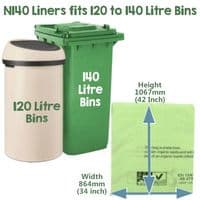 Heavy-Duty Biodegradable & Compostable Bin Liner Bags | 100L – 140 Litre Bins