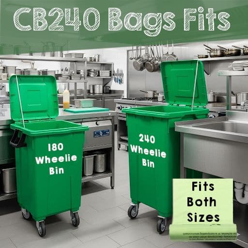 Heavy-Duty Biodegradable & Compostable Bin Liner Bags | 160 to 240 Litre