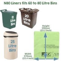 Heavy-Duty Biodegradable & Compostable Bin Liner Bags | 40 to 80 Litre