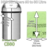 Heavy-Duty Biodegradable & Compostable Bin Liner Bags | 40 to 80 Litre