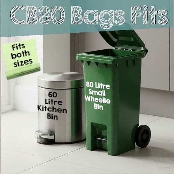 Heavy-Duty Biodegradable & Compostable Bin Liner Bags | 40 to 80 Litre