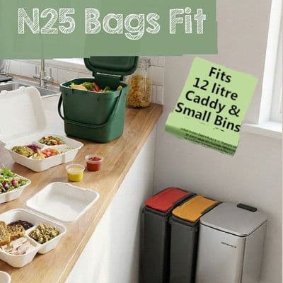 Heavy-Duty Biodegradable & Compostable Kerbside | Home Bin Bags | 25 Litres