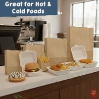 Heavy Duty Large Kraft Paper Carrier Food Bags | 100% Compostable & Reyclable