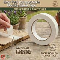 HighTack Easy Peel Compostable Double Sided Tape | 50m Roll