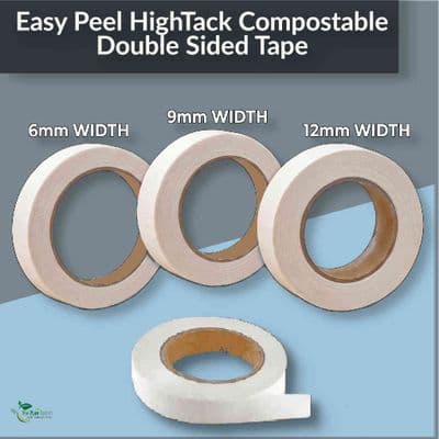 HighTack Easy Peel Compostable Double Sided Tape |Pick A Size | 50 Meters