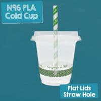 N96 Bulk PLA Biodegradable Compostable Cold Cup Lids x 1000