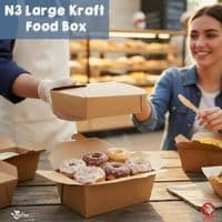Kraft Biodegradable Compostable Sandwich & Cake Boxes | Leakproof | Bulk