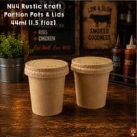 Kraft Compostable Food Portion Pots (Box of 2,000) | Eco-Friendly Paperboard Sample & Dip Cups | Plastic-Free Sauce Containers