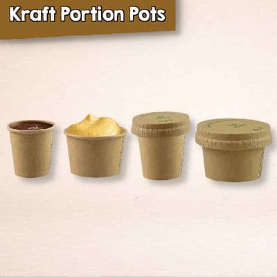 Kraft Compostable Portion Pots | Eco-Friendly Sample & Dip Cups  | Bulk