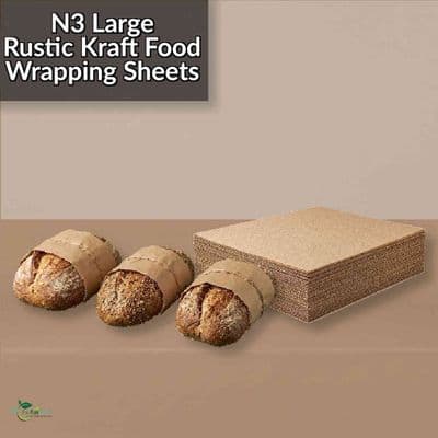 Kraft Large Compostable Greaseproof Food Wrap Sheets | 15 x 11