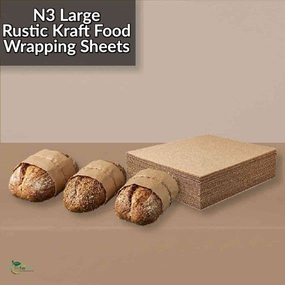 Kraft Compostable Greaseproof Food Wrap Sheets | 10x8