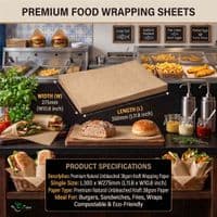 Kraft Compostable Greaseproof Food Wrap Sheets | 10x8