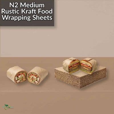 Kraft Medium Compostable Greaseproof Food Wrap Sheets | 12x 11