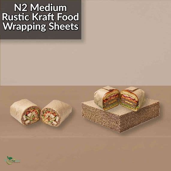 Kraft Compostable Greaseproof Food Wrap Sheets | 10x8