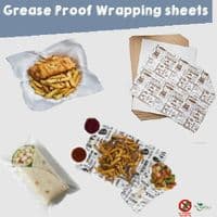 Large Compostable Greaseproof Food Wrapping Sheets | 16x12