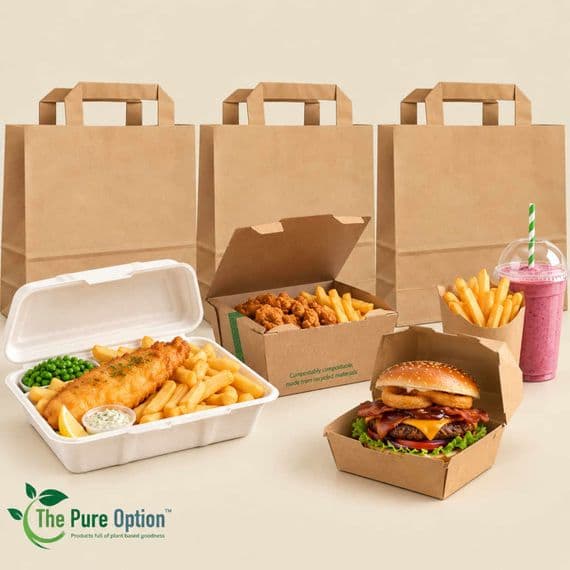Large Kraft Carrier Bags with Handles (Compostable) | The Pure Option