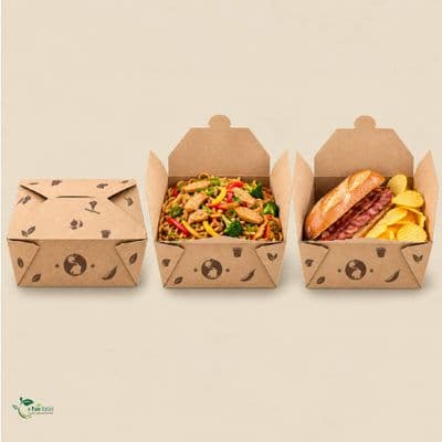 Large StrEAT Food Biodegradable Compostable Food Container Boxes | 8 x 6