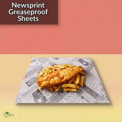 Medium Compostable Biodegradable Newsprint Design Food Wrap | Pack of 500