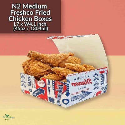 Medium Freshco Biodegradable Compostable Fried Chicken Boxes | Pack of 50