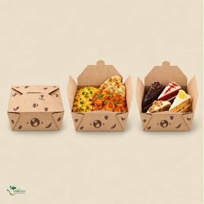 Medium StrEAT Compostable Biodegradable Takeaway Food Container Boxes | Pack of 50