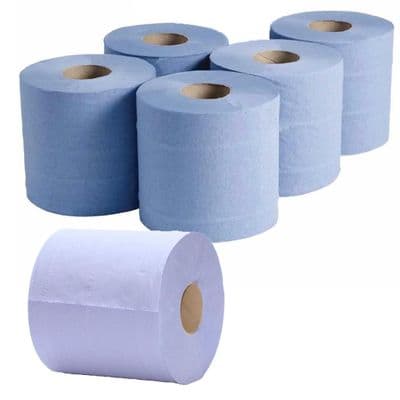 N1 Blue Compostable Biodegradable 2 ply Centrefeed Roll 8x6