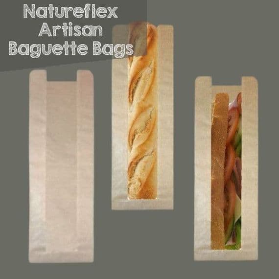 N1 Bulk Artisan Home Biodegradble Compostable  Baguette Bags 14x4