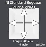 N1 Bulk Bagasse Standard Sugarcane Compostable Square Plates 8