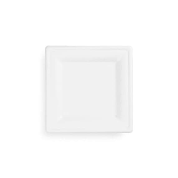 N1 Bulk Bagasse Standard Sugarcane Compostable Square Plates 8