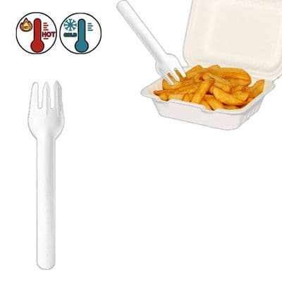 N1 Bulk Premium Paper Biodegradable Compostable Disposable Forks 6