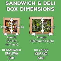 N1 Bulk Standard Biodegradable Compostable Disposable Salad, Deli & Cake Boxes x 300