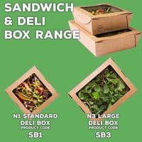 N1 Bulk Standard Biodegradable Compostable Disposable Salad, Deli & Cake Boxes x 300