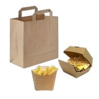 N1 Bulk Standard Biodegradable Compostable Paper Handled Carrier Bags 10x9