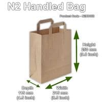 N1 Bulk Standard Biodegradable Compostable Paper Handled Carrier Bags 10x9