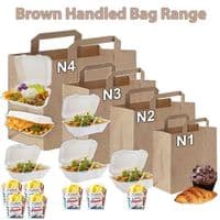 N1 Bulk Standard Biodegradable Compostable Paper Handled Carrier Bags 10x9
