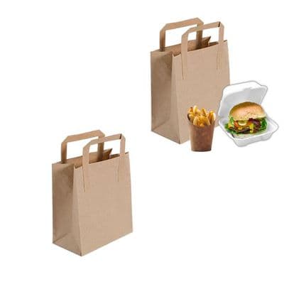 N1 Bulk Standard Biodegradable Compostable Paper Handled Carrier Bags 10x9