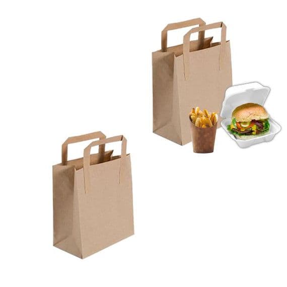 N1 Bulk Standard Biodegradable Compostable Paper Handled Carrier Bags 10x9