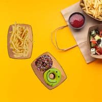 N1 Bulk Standard Kraft Budget Biodegradable Compostable Food Trays 8oz x 1000