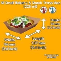 N1 Bulk Standard Kraft Budget Biodegradable Compostable Food Trays 8oz x 1000